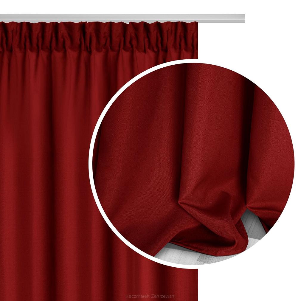 Czerwona Zasłona Gotowa Do Salonu Na Taśmie 140x250 VIVA