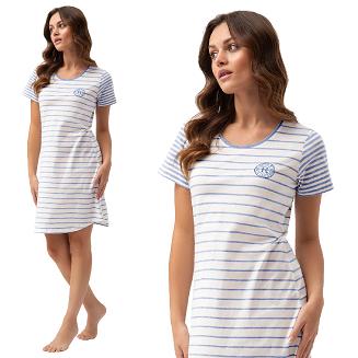 Koszula damska LUNA kod 196 niebieska biała w paski