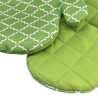 Rękawice kuchenne 18x27 z magnesem 2 szt. zielone maroko clover