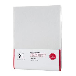 Prześcieradło jersey z gumką  160x200 Design91 biały