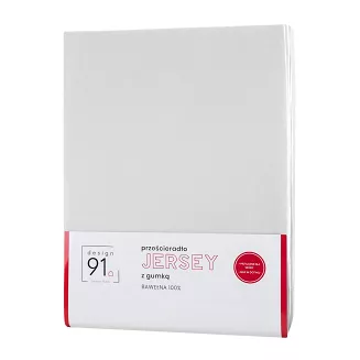 Prześcieradło jersey z gumką  160x200 Design91 biały
