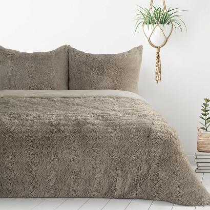 Pościel TIFFANY 200x220 Design91 beżowa o strukturze futra