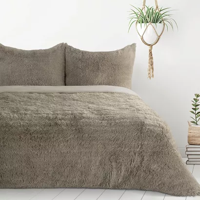 Pościel TIFFANY 200x220 Design91 beżowa o strukturze futra