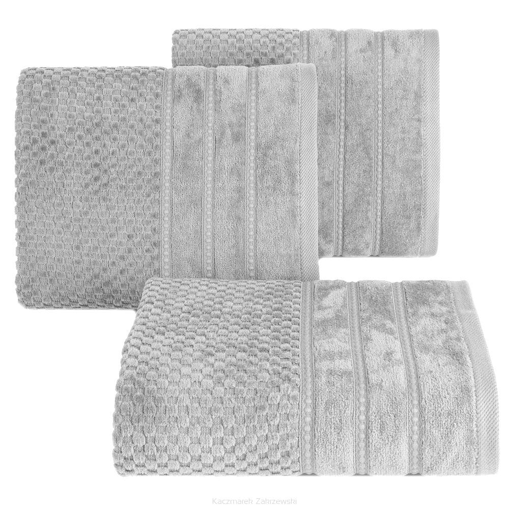 Ręcznik bawełniany ADORE 30x50 Eurofirany srebrny o ryżowej strukturze