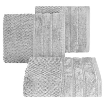 Ręcznik bawełniany ADORE 30x50 Eurofirany srebrny o ryżowej strukturze