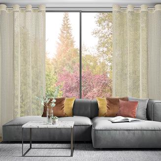 Firana gotowa na przelotkach MIRELLA 140x250 Eurofirany beżowy