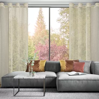 Firana gotowa na przelotkach MIRELLA 140x250 Eurofirany beżowy