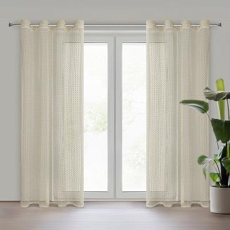 Firana gotowa na przelotkach MIRELLA 140x250 Eurofirany beżowy