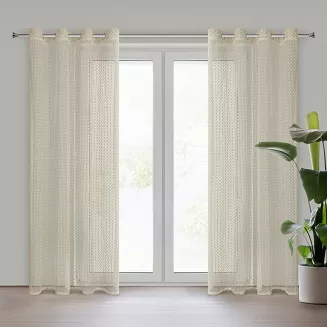 Firana gotowa na przelotkach MIRELLA 140x250 Eurofirany beżowy