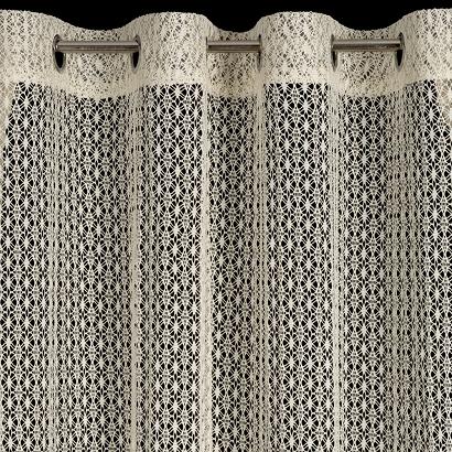 Firana gotowa na przelotkach MIRELLA 140x250 Eurofirany beżowa o strukturze siatki