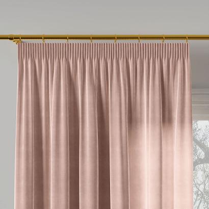 Zasłona gotowa na taśmie VELVI 140x250 pudrowa