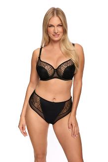 Biustonosz z koronką Semi-Soft Sabina 1301 półusztywniany czarny