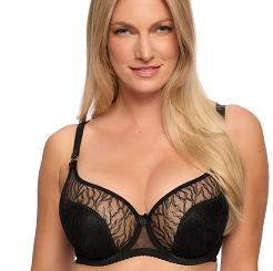 Biustonosz z koronką Semi-Soft Sabina 1301 półusztywniany czarny