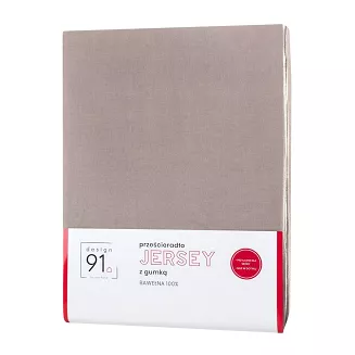 Prześcieradło jersey z gumką  220x200 Design91 ciemnobeżowy