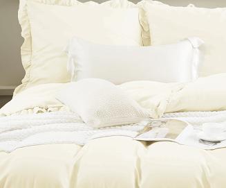Pościel Ruffy 160x200 kremowa z falbanką