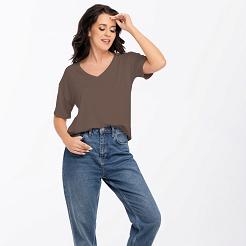 Luźna bluzka damska PATTY w kolorze kakaowym