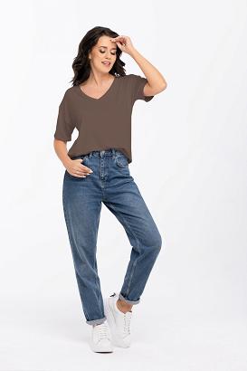 Koszulka damska z krótkim rękawem PATTY kakaowa