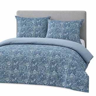 Komplet pościeli LORINA z bawełny satynowej 220x200 granatowa zielona paisley