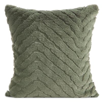 Poszewka dekoracyjna KATE 45x45 Eurofirany oliwkowa futrzana puszysta z efektem 3D