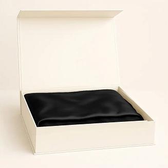 Czarna Pościel Jedwabna 160x200 Jednobarwna