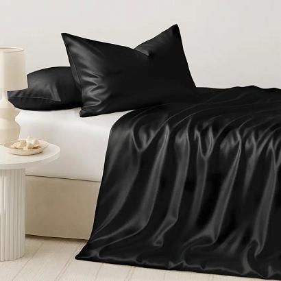 Pościel jedwabna 160x200 jedwab morwowy czarna