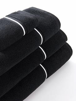 Ręcznik bawełniany LIBRE 70x140 czarny z białą bizą