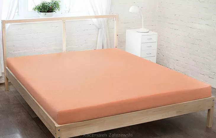 Prześcieradło jersey z gumką 160x200 ciemny łososiowy