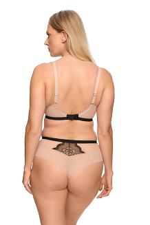 Biustonosz balkonetka z koronką Semi Carina 1287 miękki czarny beżowy