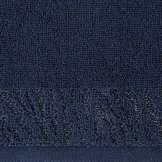 Ręcznik bawełniany z bordiurą przetykaną błyszczącą nicią MARGO 50x90 Eurofirany granatowy