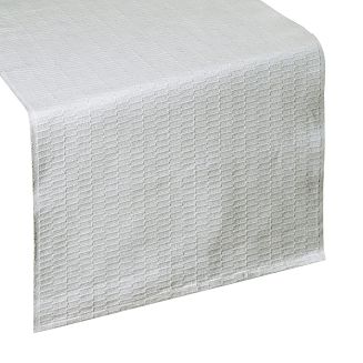 Obrus dekoracyjny HOLLY 40x140 Eurofirany biały/srebrny