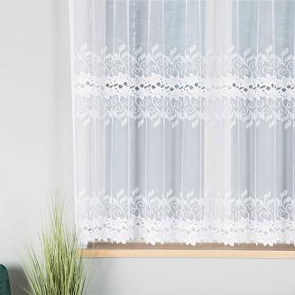 Firanka żakardowa gotowa na żabki BASTIA-1 300x160 biała