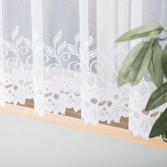 Firanka żakardowa gotowa na żabki BASTIA-1 300x160 biała