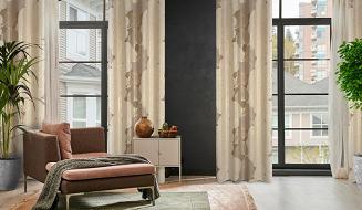 Zasłona gotowa na przelotkach FREZJA 140x250 Eurofirany beżowy/złoty