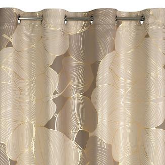 Zasłona gotowa na przelotkach FREZJA 140x250 Eurofirany beżowy/złoty