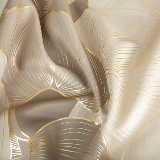 Zasłona gotowa na przelotkach FREZJA 140x250 Eurofirany beżowy/złoty