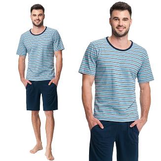 Piżama męska LUNA kod 771 niebieskie granatowe paski