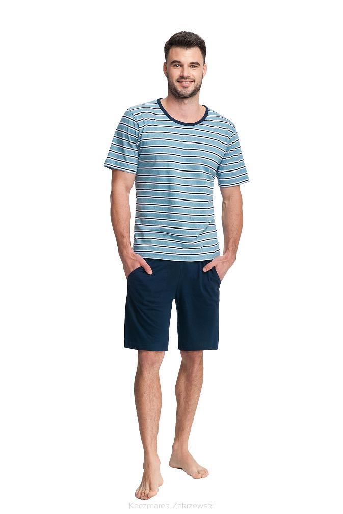 Piżama męska LUNA kod 771 niebieskie granatowe paski