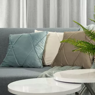 Poszewka dekoracyjna NALA 45x45 Eurofirany niebieska geometryczne przeszycia