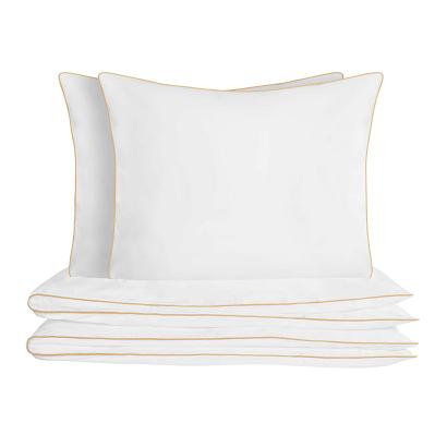 Pościel bawełniana Retro 200x220 biała ze złotą lamówką