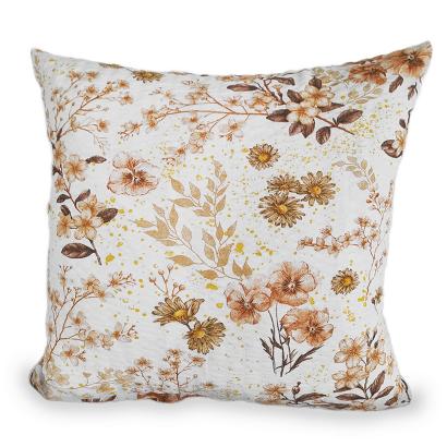 Poszewka z kory 50x60 śmietankowa beżowa miodowa kwiaty vintage