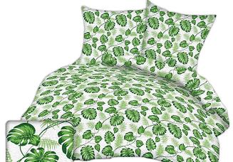 Pościel z kory 200x220 wzór egzotyczne liście