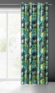 Zasłona gotowa na przelotkach DAVOS 140x250 Eurofirany czarny/zielony