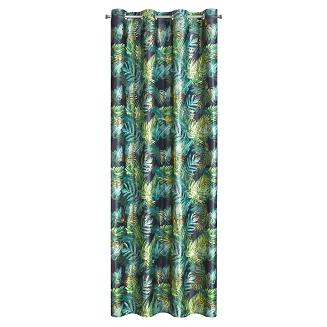 Zasłona gotowa na przelotkach DAVOS 140x250 Eurofirany czarny/zielony