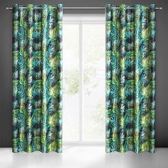 Zasłona gotowa na przelotkach DAVOS 140x250 Eurofirany czarny/zielony