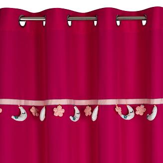 Zasłona gotowa na przelotkach MOON Eurofirany amarantowy