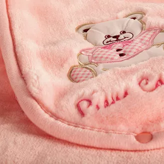 Kocyk dziecięcy na suwak Pierre Cardin BABY6 80x90 Eurofirany różowy miś
