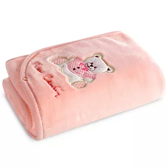 Kocyk dziecięcy na suwak Pierre Cardin BABY6 80x90 Eurofirany różowy miś