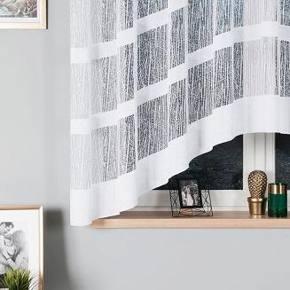 Firanka żakardowa gotowa na żabki WIKTORIA 310x160 biała