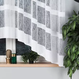 Firanka żakardowa gotowa na żabki WIKTORIA 310x160 biała
