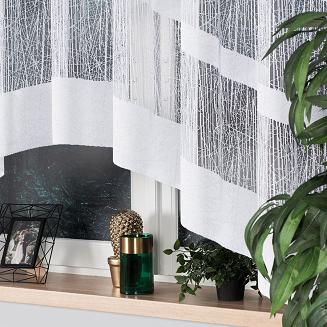 Firanka żakardowa gotowa na żabki WIKTORIA 310x160 biała